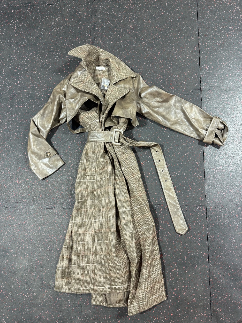 Moon River Brown and Cream Herringbone Jacket